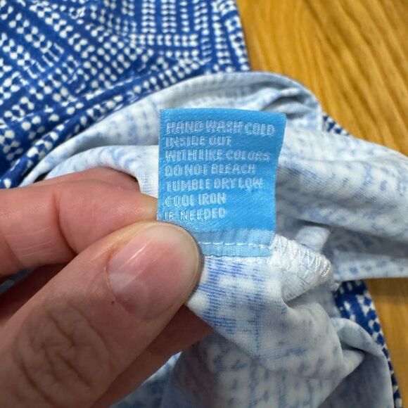 J McLaughlin Blue Collared Catalina Cloth Geometric Stretch Dress XSmall - Picture 11 of 12